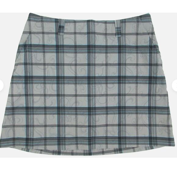 Nike Golf Dri-Fit Plaid Scroll Skort Gray/Blue/Black Size 6 - Picture 1 of 11